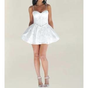 NEW CHE BY CHELSEY maya mini ivory dress in snow white